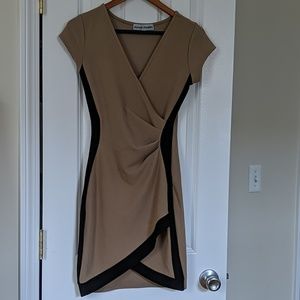 Tan & Black wrap dress, XS